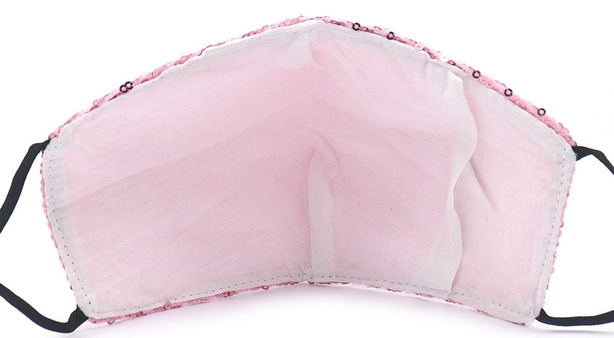 Achterkant mondkapje glitter roze