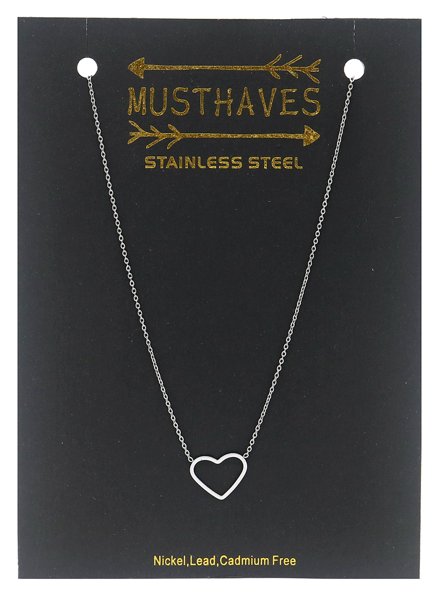 Ketting Hart stainless steel zilver
