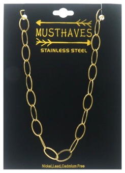 Ketting kort grote schakels st-steel goud 2