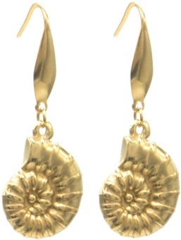 Oorbellen Ammoniet st-steel goud