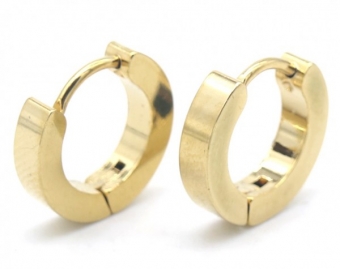 Oorbellen ringen 3 mm RVS goud