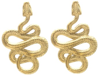 Oorbellen Slang stainless-steel goud