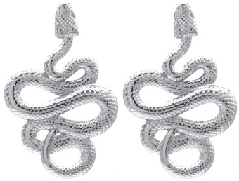 Oorbellen Slang stainless-steel zilver