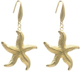 Oorbellen Zeester stainless-steel goud