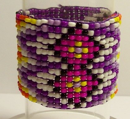 Armband Ibiza geweven kraaltjes paars-multicolor 03