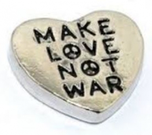 Bedel heart Make Love not War voor Memory Lockets