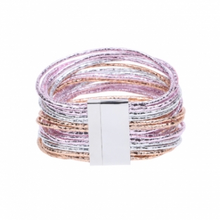 Armband Shine 26 strings roze-zilver