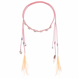 Haarband Boho Shells & Feathers roze