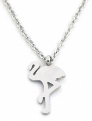Ketting Flamingo stainless steel of RVS zilver