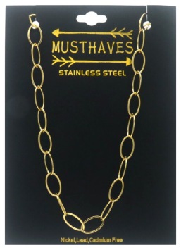 Ketting kort grote schakels st-steel goud 2