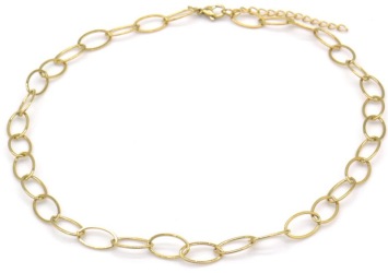 Ketting kort grote schakels st-steel goud