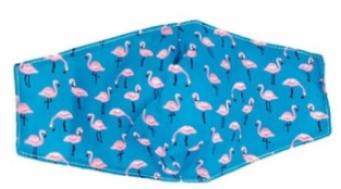 mondkapje katoen flamingo-print turquoise