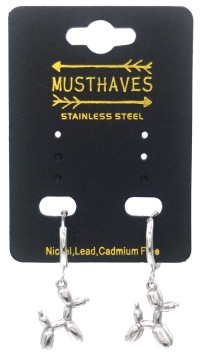 Oorbellen Hoops & Balloon Dog st.steel zilver 2