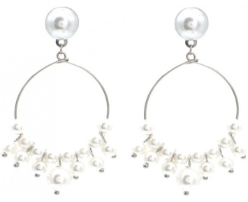 Oorbellen Ringen met parels st.steel zilver