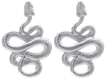 Oorbellen Slang stainless-steel zilver