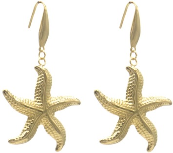 Oorbellen Zeester stainless-steel goud